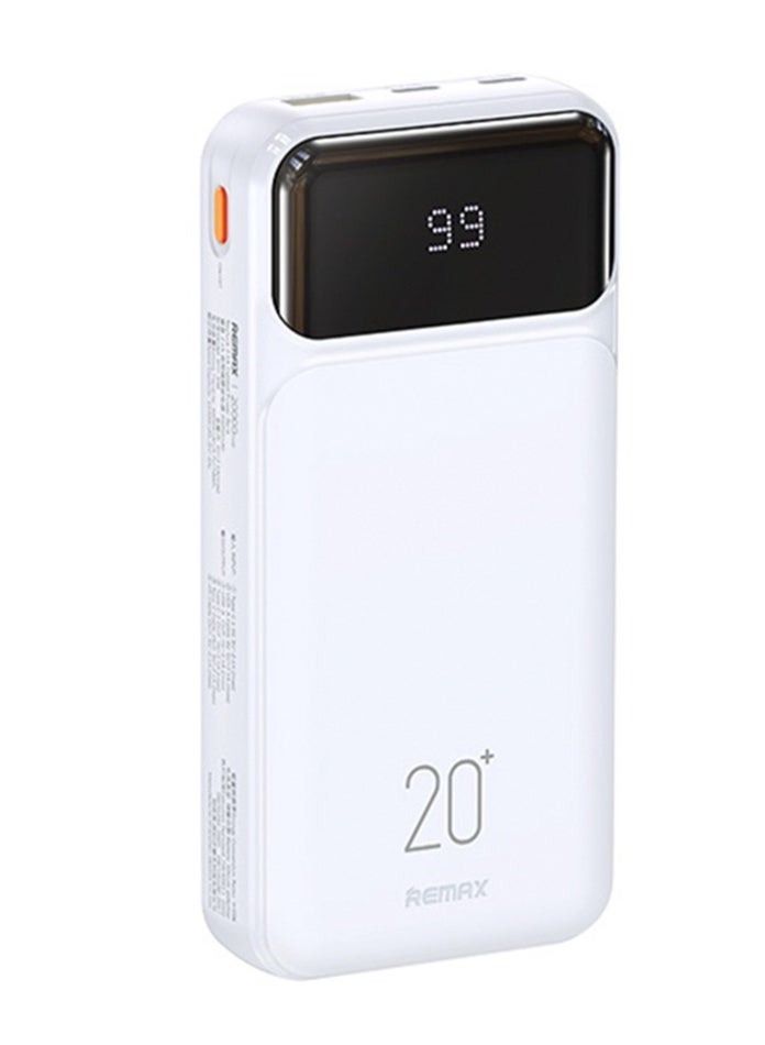 Portable Power Bank with LED Digital Display, 22.5W PD Fast Charging, Built-in Cables, Multi-Port Output, Type-C & USB, Lightweight, 10000mAh  – Black/White - Image 3