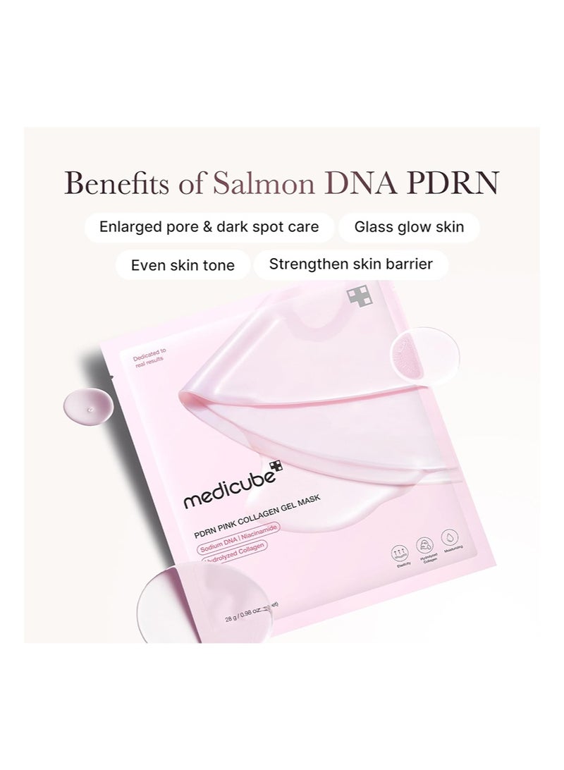 ميديكيوب مجموعة أقنعة جيلي متغيرة اللون من ميديكيوب لبشرة غير متساوية اللون وإشراقة مشرقة: قناع جيلي وردي بالكولاجين من حمض السلمون PDRN (4 قطع) وقناع جيلي ذهبي فاتح بالكركم وحمض الكوجيك (4 قطع) - Image 4