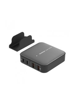 موماكس شاحن مكتبي موماكس بتقنية GaN بمنفذين USB-C ومنفذين USB بقوة 100 واط - أسود  - Image 1