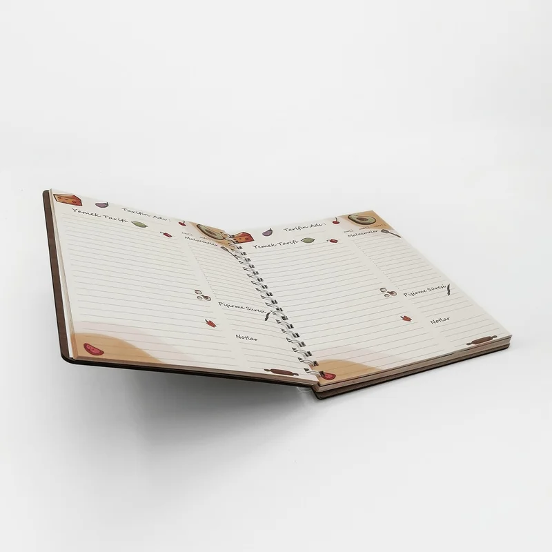 Vagonik Specially Designed Large Size 160 Page Recipe Book with Wooden Cover
