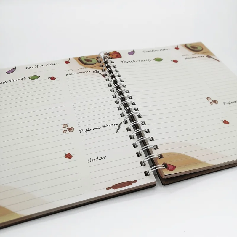 Vagonik Specially Designed Large Size 160 Page Recipe Book with Wooden Cover