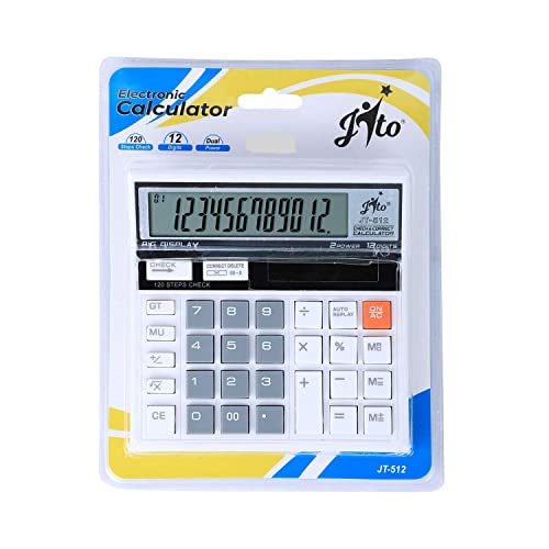 Jito 12 Digits JT-512 WHITE- GREY Electronic Calculator with 18 months Warranty - Image 2