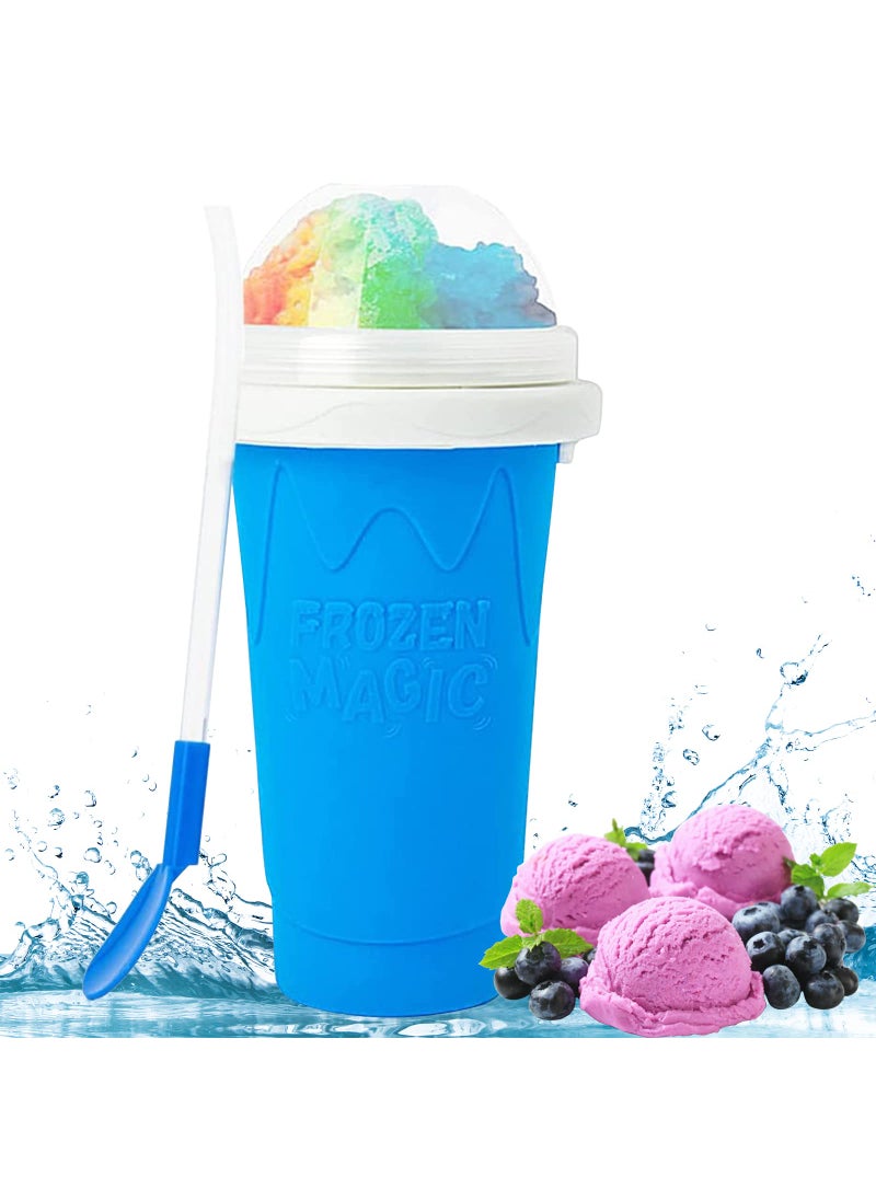 Jufay Slushy Maker Portable Slushie Maker Squeeze Cup Magic Quick Frozen Cup DIY Homemade Smoothie Ice Cream Maker for Children and Family 