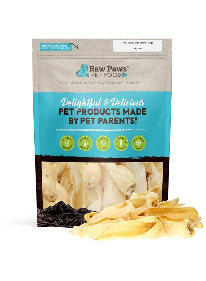 Raw Paws Lamb Ears for Dogs (30 Pack) - Packed in USA - Crunchy Lamb Dog Treats - Single Ingredient, Natural Rawhide Alternative Dog Chews - Preservative & Additive Free - Image 1