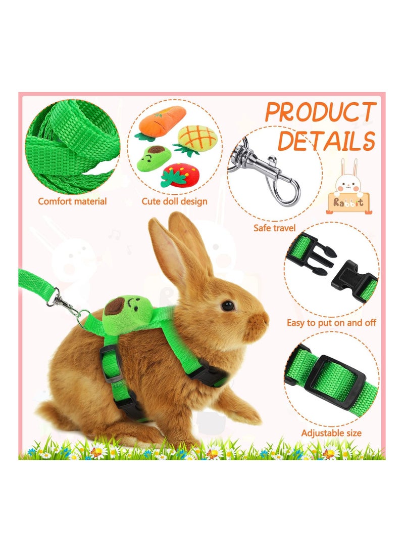 SYOSI Bunny Rabbit Harness 4 Sets Leash Set Small Pet Cute Vest Harness Leash Ferret Harness Guinea Pig Harness Ferret Leash with Decorations for Bunny Kitten Puppy Small Pets (Fruit) - Image 3