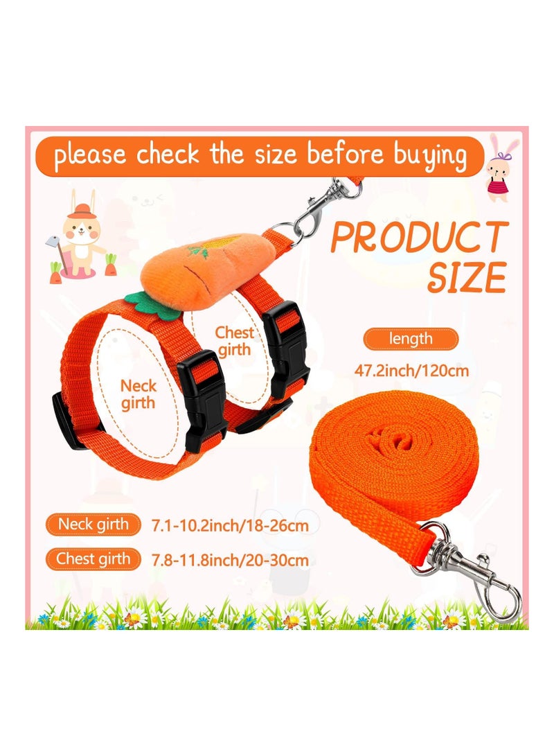 SYOSI Bunny Rabbit Harness 4 Sets Leash Set Small Pet Cute Vest Harness Leash Ferret Harness Guinea Pig Harness Ferret Leash with Decorations for Bunny Kitten Puppy Small Pets (Fruit) - Image 2