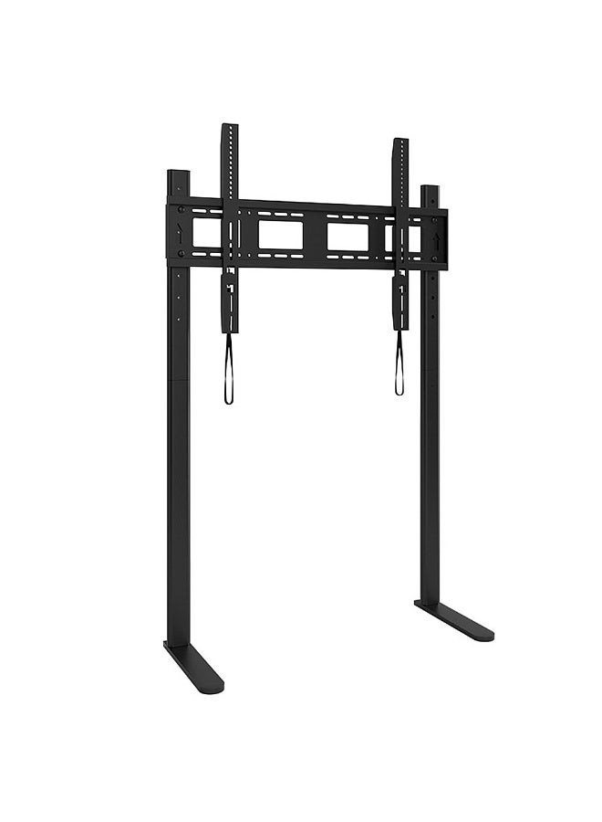 HILLPORT حامل تلفزيون أرضي من الفولاذ المتين لشاشات التلفزيون مقاس 55-90 بوصة، سعة تحميل 75 كجم، قابل لتعديل الارتفاع على 4 مستويات، تصميم ملائم للحائط، يوفر المساحة، VESA 200x200-900x600 مم - Image 1