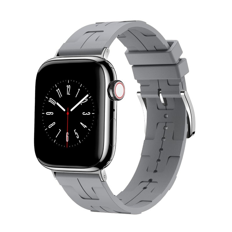 إيروريكس سوار ساعة Apple Watch Series 7 مقاس 45 مم مصنوع من السيليكون الناعم والملمس (رمادي) - Image 1