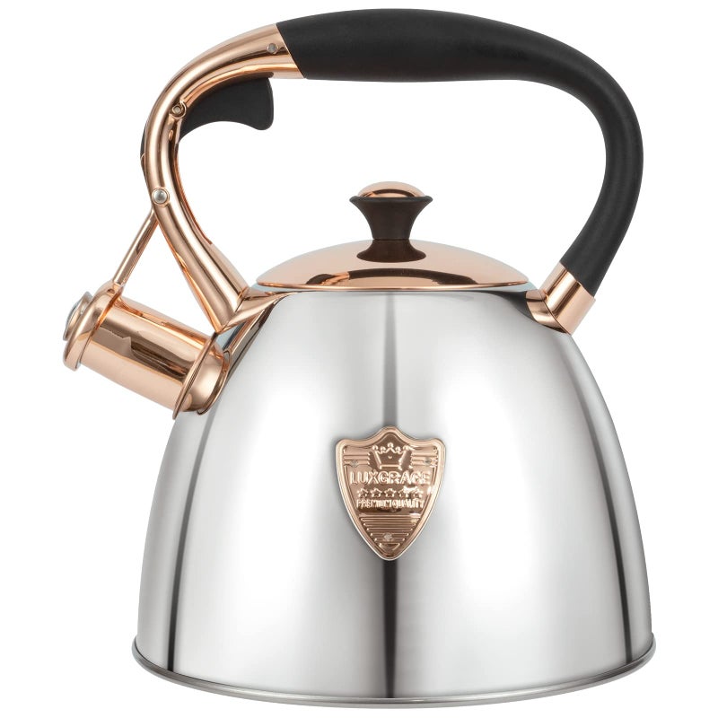 Tea Kettle 29 Quart Tea Kettles Stovetop Whistling Teapot Stainless Steel Tea Pots for Stove Top Whistle Tea Pot SilverGo