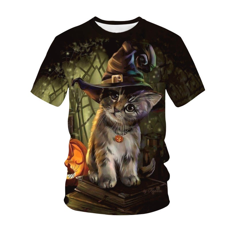 New Animal Printed 3D T-Shirt Men'S Kitten Short-Sleeved Casual New T-Shirt Men'S Wear - Image 4