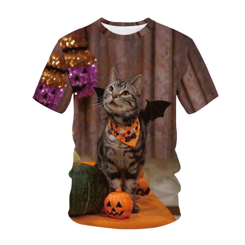 New Animal Printed 3D T-Shirt Men'S Kitten Short-Sleeved Casual New T-Shirt Men'S Wear - Image 5