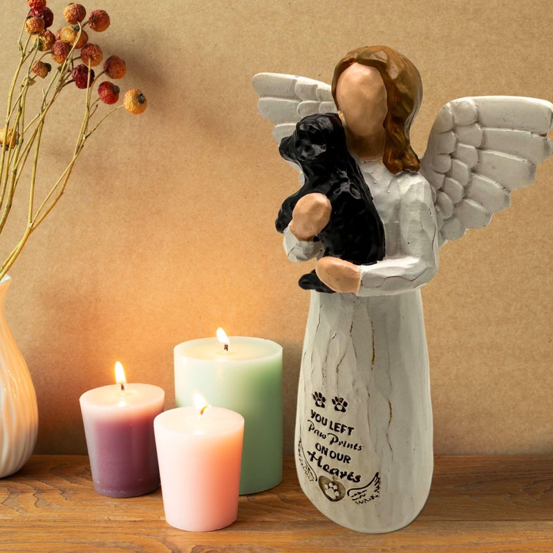 DUDULOVY Dog Memorial Gifts for Loss of Dog, Pet Memorial Gifts for Dogs, Sculpted Hand-Painted Angel Figurines â€“ Loss of Dog Sympathy Gift, Dog Bereavement Gifts, Dog Remembrance Gift (Black) - Image 5