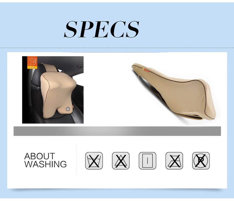 GiGi (G-1603 Memory Foam Car Neck Pillow Car Headrest,Head Pillow,Rest Pillow,Protect Neck (Brown) - Image 4