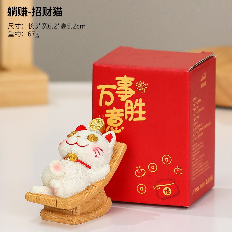 Cute Resin Cat Doll – Creative Cartoon Figure for Office Decor and Gifts - Image 1