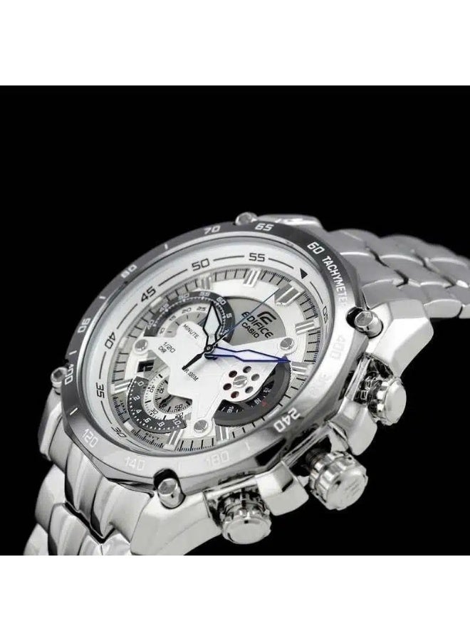 CASIO Men’s Chronograph Watch – Casio Edifice EF-550D-7AV, White Dial with Stainless Steel Silver Strap - Image 3