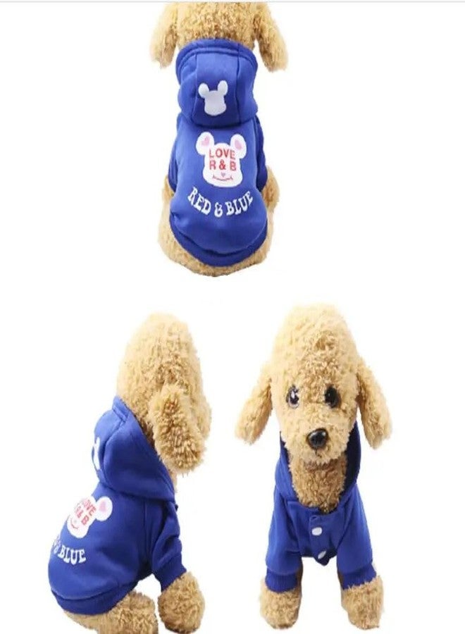 Gojira Pet Dog Cat Woolen Hoodie Warm Winter Clothes Blue XL - Image 3