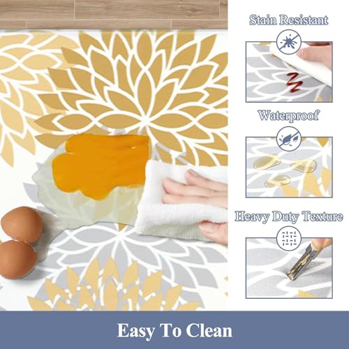 Home-Cloud HomeCloud Boho Rubber Kitchen Mats for Floor Set of 2 Pcs | Non-Skid, Soft Absorbent Rugs for Kitchen, Laundry, and Hallway | 120x40cm, 40x60cm| 4mm Thickness (Boho_Yellow) - Image 4