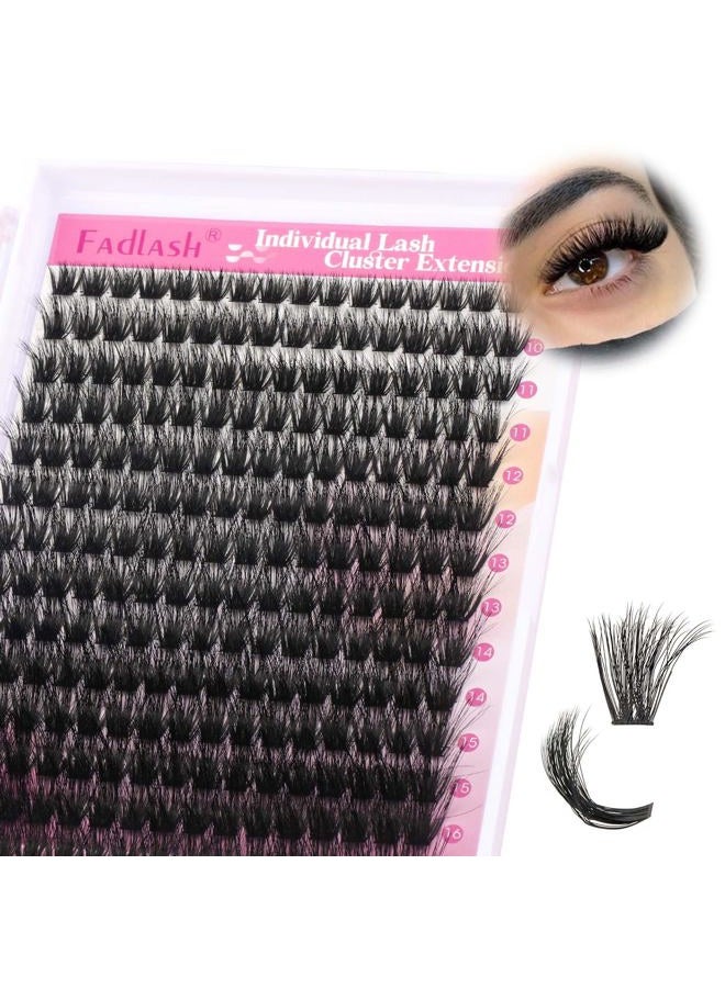 FADLASH Lash Clusters 100D Thick Eyelash Clusters Volume Cluster Eyelash Extensions 8-16mm Individual Lashes C Curl Lash Extension Clusters 3D Effect (100D-0.07-C,8-16mm) - Image 1