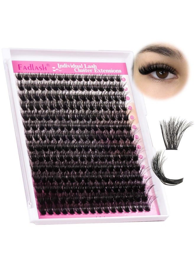 FADLASH Lash Clusters 100D Thick Eyelash Clusters Volume Cluster Eyelash Extensions 8-16mm Individual Lashes C Curl Lash Extension Clusters 3D Effect (100D-0.07-C,8-16mm) - Image 5