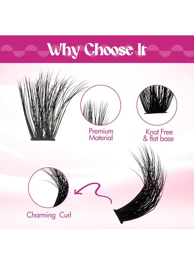 FADLASH Lash Clusters 100D Thick Eyelash Clusters Volume Cluster Eyelash Extensions 8-16mm Individual Lashes C Curl Lash Extension Clusters 3D Effect (100D-0.07-C,8-16mm) - Image 3