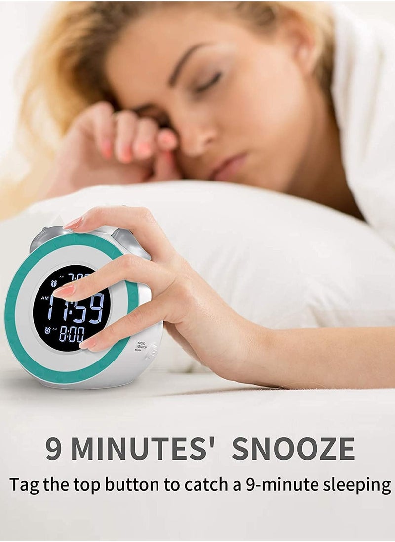 Aookay - Loud Alarm Clock with Bed Shaker  0-100% Dimmer Vibrating Alarm Clock for Heavy Sleepers or Hearing Impaired Easy to Set USB Charging Port - Image 1