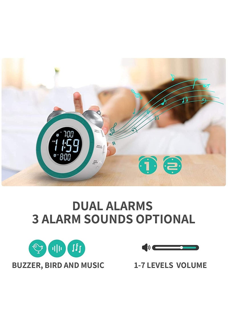 Aookay - Loud Alarm Clock with Bed Shaker  0-100% Dimmer Vibrating Alarm Clock for Heavy Sleepers or Hearing Impaired Easy to Set USB Charging Port - Image 1