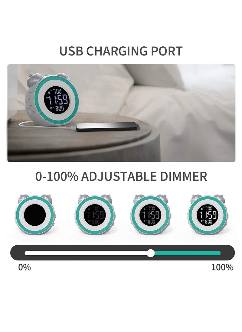 Aookay - Loud Alarm Clock with Bed Shaker  0-100% Dimmer Vibrating Alarm Clock for Heavy Sleepers or Hearing Impaired Easy to Set USB Charging Port - Image 1