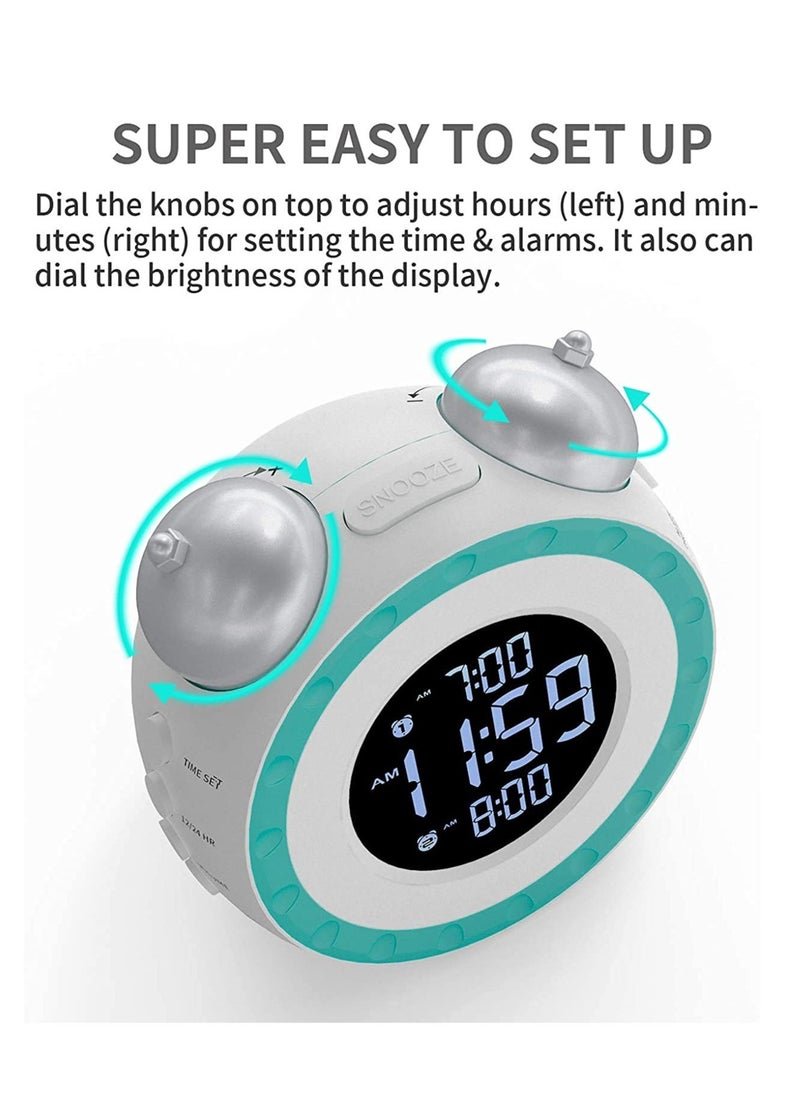 Aookay - Loud Alarm Clock with Bed Shaker  0-100% Dimmer Vibrating Alarm Clock for Heavy Sleepers or Hearing Impaired Easy to Set USB Charging Port - Image 1