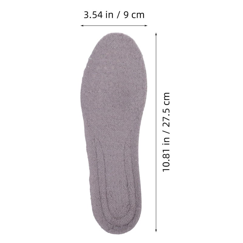PartyKindom Winter Self-Heating Thermal Insoles Grey Unisex Thick Soft Shock Absorbing Inserts for Boots Sports Shoes - Image 3