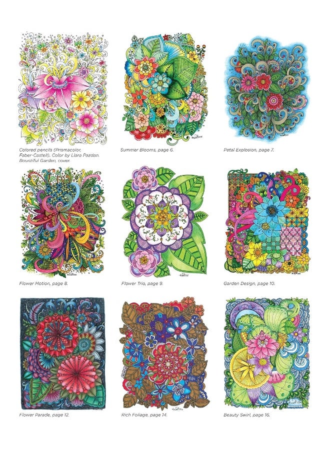 KC Doodle Art Beautiful Blooms Coloring Book  - Image 3