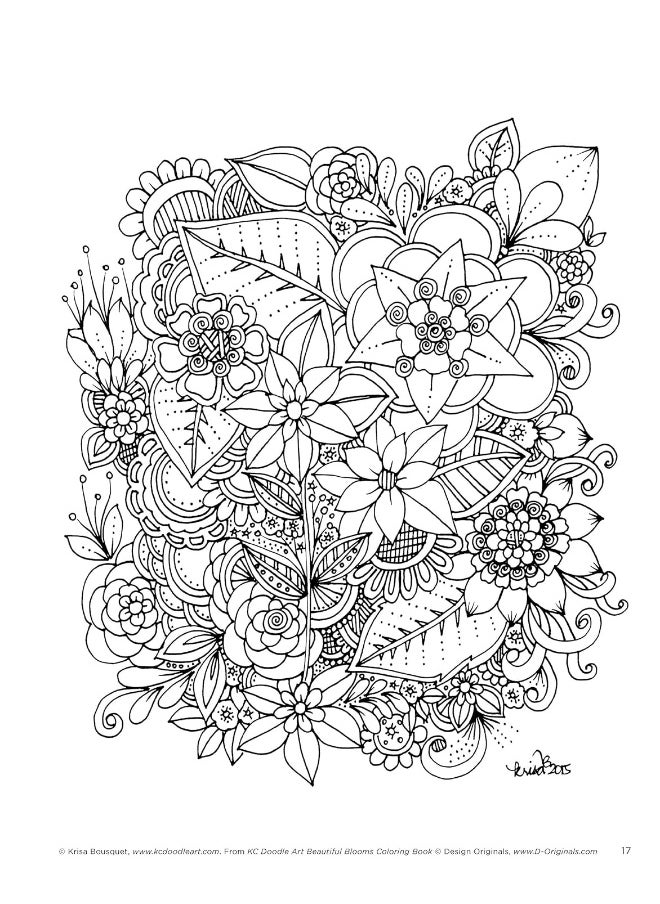 KC Doodle Art Beautiful Blooms Coloring Book  - Image 4