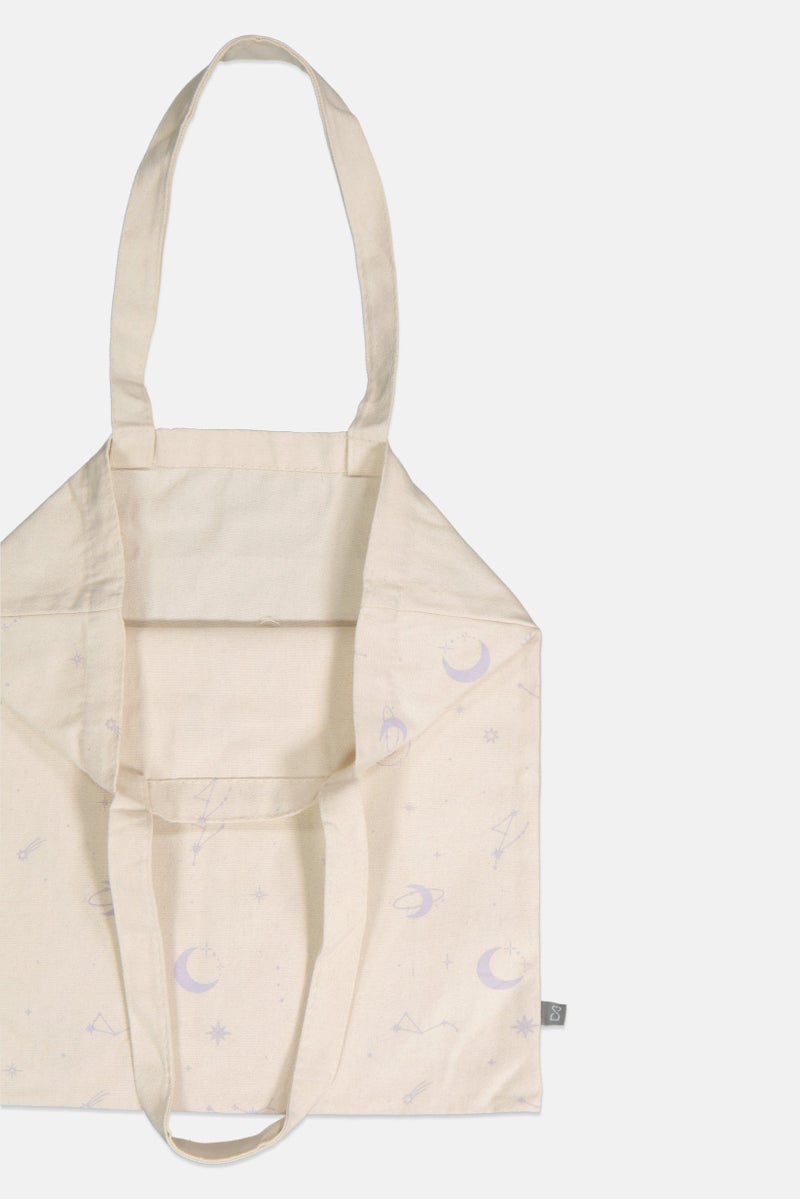 Muy Mucho Women Graphic Print Tote Bag, Beige - Image 3