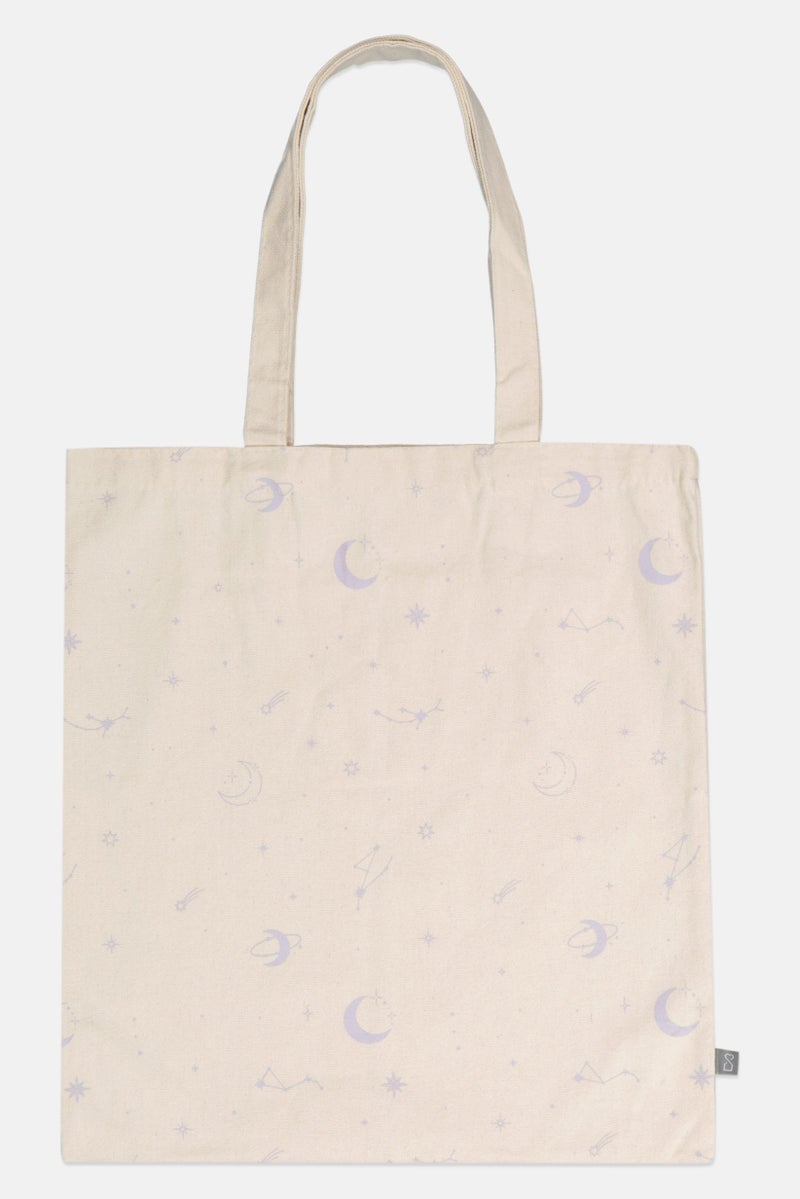 Muy Mucho Women Graphic Print Tote Bag, Beige - Image 1