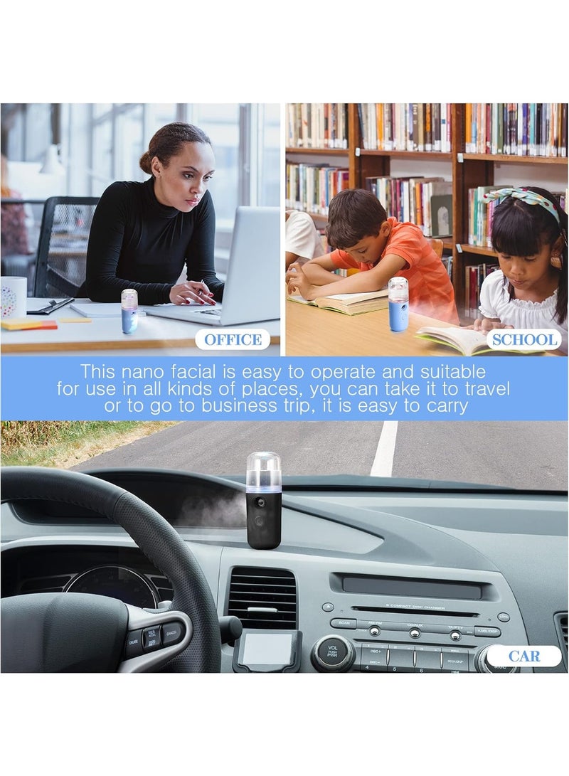 2 Pack Nano Facial Mister – Portable Face Mist Sprayer For Hydration & Daily Makeup, Handy USB Rechargeable Nano Steamer For Skincare & Eyelash Extensions, 1oz Mini Face Hydrating Machine - Image 2