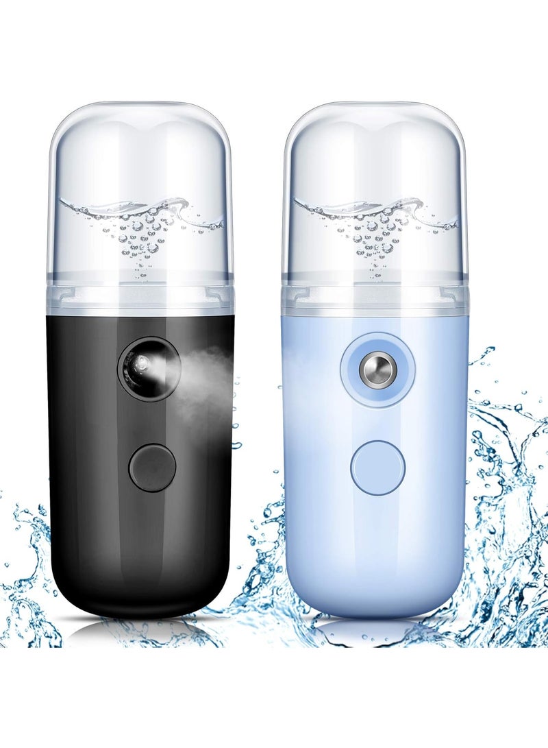 2 Pack Nano Facial Mister – Portable Face Mist Sprayer For Hydration & Daily Makeup, Handy USB Rechargeable Nano Steamer For Skincare & Eyelash Extensions, 1oz Mini Face Hydrating Machine - Image 1