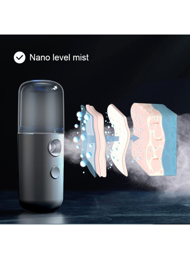 2 Pack Nano Facial Mister – Portable Face Mist Sprayer For Hydration & Daily Makeup, Handy USB Rechargeable Nano Steamer For Skincare & Eyelash Extensions, 1oz Mini Face Hydrating Machine - Image 3