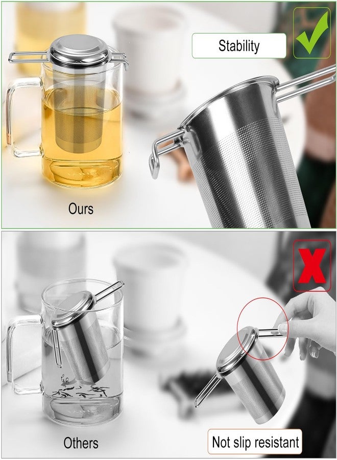 Numola Large Tea Infuser - Stainless Steel Loose Leaf Tea Steeper with Heat Resistant Double Handles, Tea Strainer & Tea Ball for Mugs, Cups & Teapots - Perfect for Home, Office, Coffee - Image 4