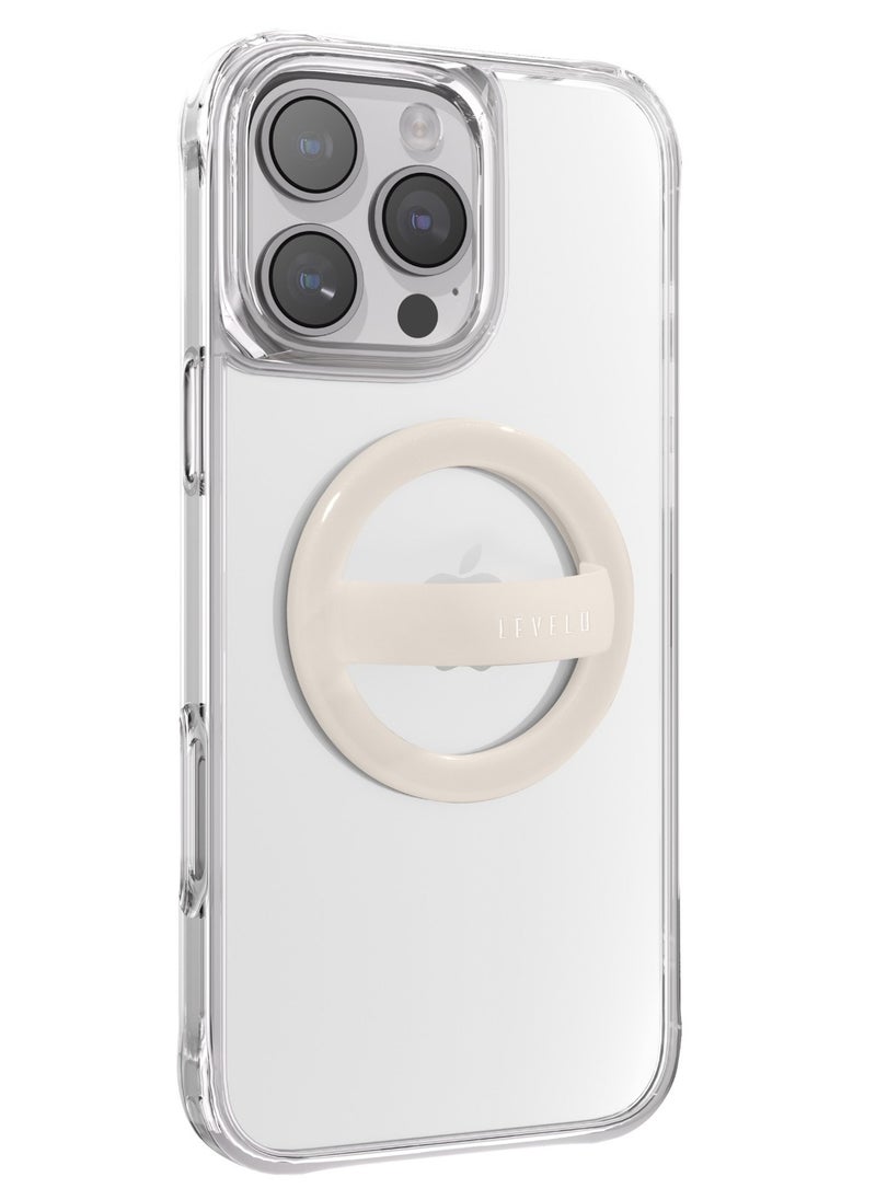 LEVELO Luna MagSafe Phone Ring Holder / Full Rotation / Non-Slip Surface /  Comfortable and Secure Grip / Durable Stand - Rose Gold  - Image 2