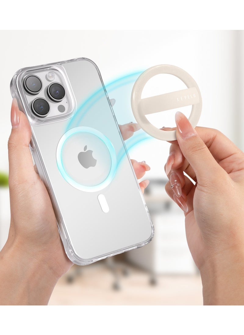 LEVELO Luna MagSafe Phone Ring Holder / Full Rotation / Non-Slip Surface /  Comfortable and Secure Grip / Durable Stand - Rose Gold  - Image 3
