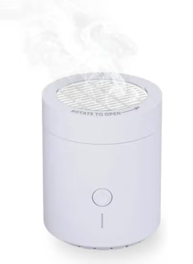 تايجر Electronic Bakhoor Burner USB Rechargeable Portable Incense & Oud Diffuser with Ceramic Heating Chamber, Smoke-Free Aromatherapy Fragrance Enhancer for Home, Car & Office – White - Image 1