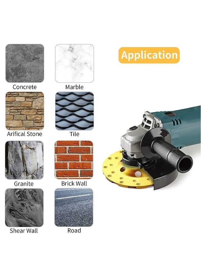 Concrete Stone Ceramic Turbo Diamond Grinding Cup Wheel,12 Segs Heavy Duty Angle Grinder Wheels for (Yellow) 4 Inch - Image 3