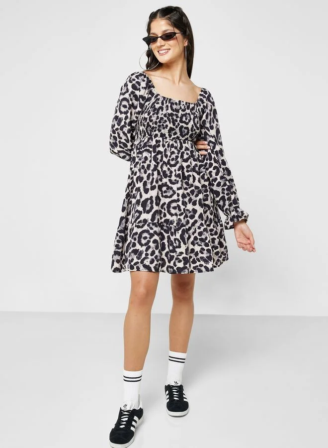 Ginger Off-Shoulder Leopard Dress