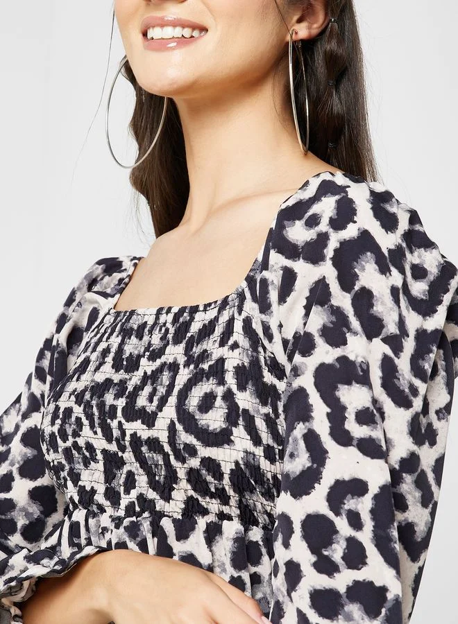 Ginger Off-Shoulder Leopard Dress