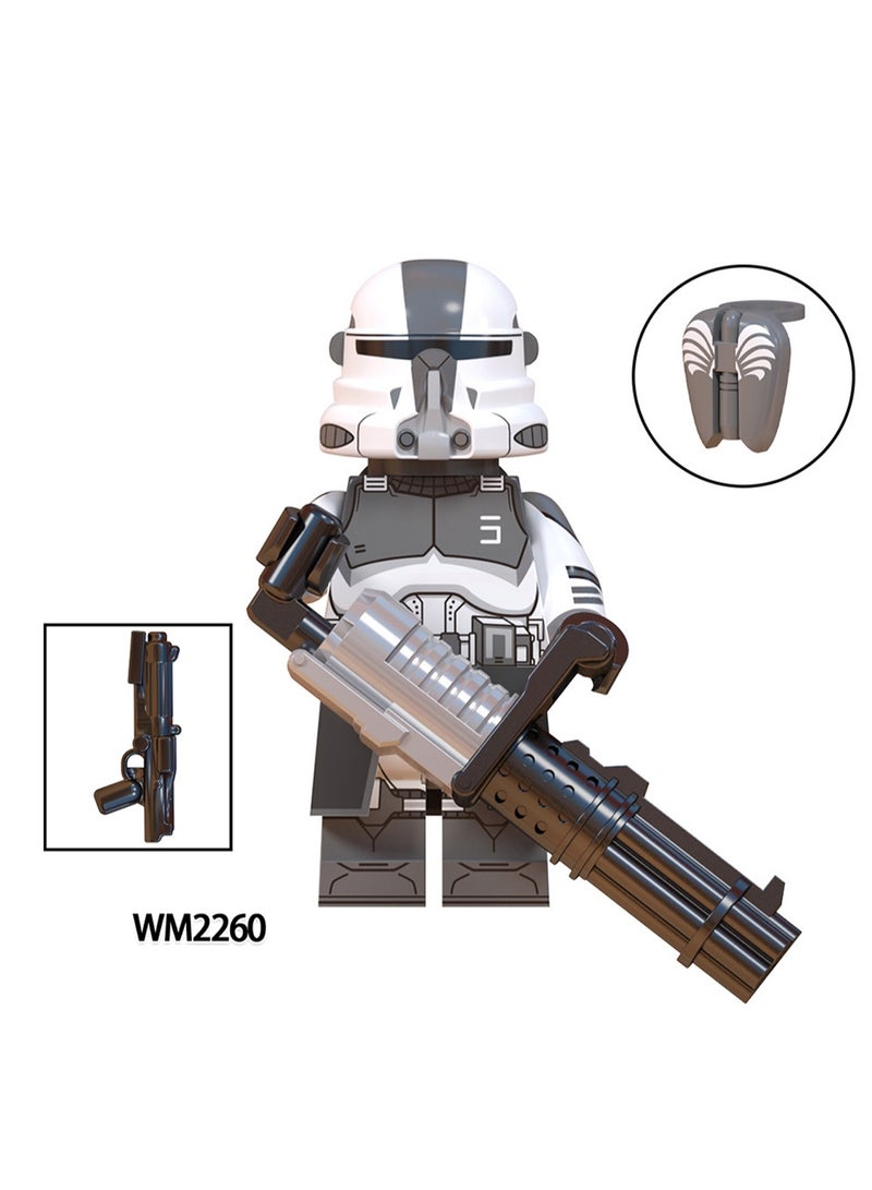 TV Movie Series Clone Trooper Wolf Regiment Heavy Assembling Building Blocks Figure Bag-WM6128 - Image 3