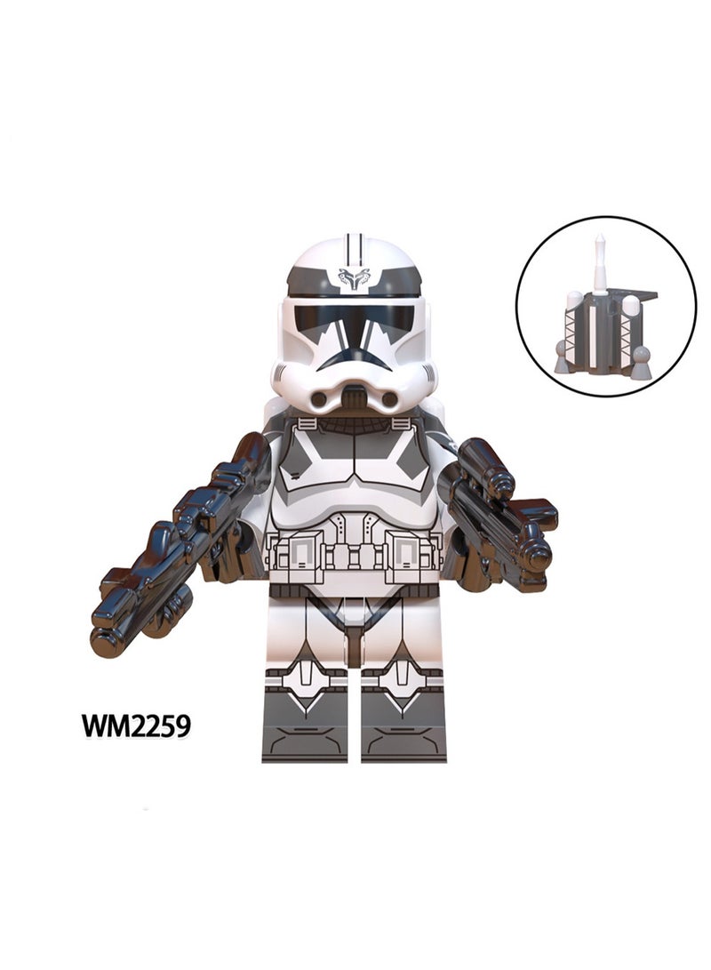 TV Movie Series Clone Trooper Wolf Regiment Heavy Assembling Building Blocks Figure Bag-WM6128 - Image 2