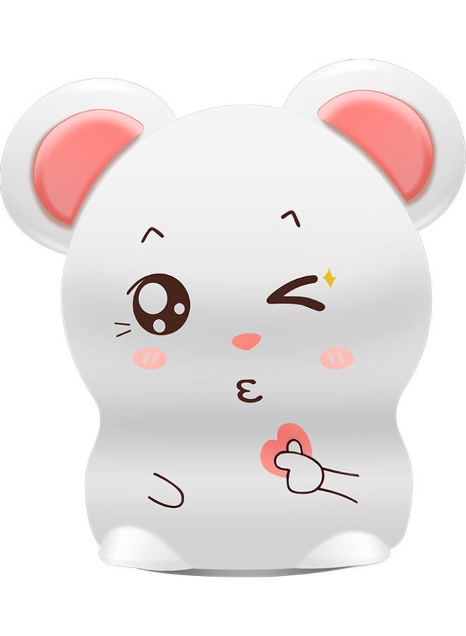NIBEMINENT Mouse Shaped LED Night Lamp White/Pink - Image 1