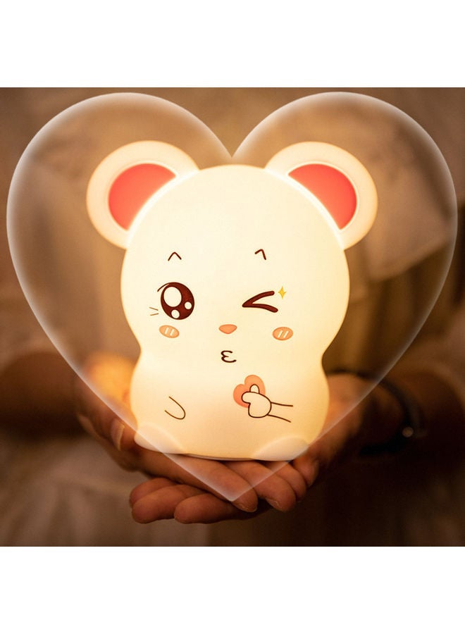 NIBEMINENT Mouse Shaped LED Night Lamp White/Pink - Image 3