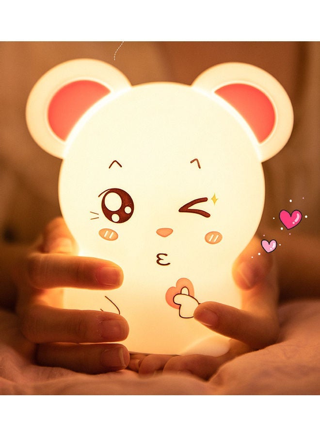 NIBEMINENT Mouse Shaped LED Night Lamp White/Pink - Image 2
