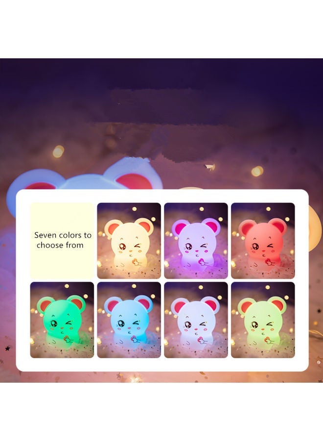 NIBEMINENT Mouse Shaped LED Night Lamp White/Pink - Image 5