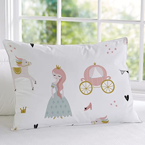 MUSOLEI Princess Fitted Sheet Set Cute Girl Castle Sheet Girl Bed Sheets Girls Teens Kids Bedding Set 1 Deep Pocket Fitted Sheet with Pillowcases Microfiber (Princess, Twin) - Image 4
